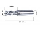 ดอกเอ็นมิล 20x20x45x120mm 4F (กัดหยาบ) USG